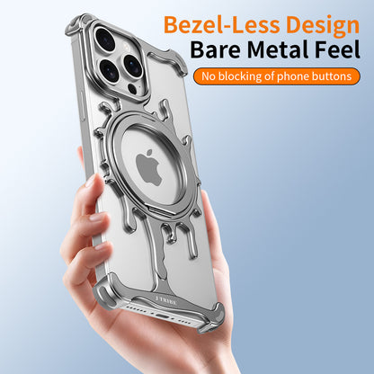 Armor King Glacier MagSafe Pivot Ring Stand Air Cushion Shockproof Metal Case Cover