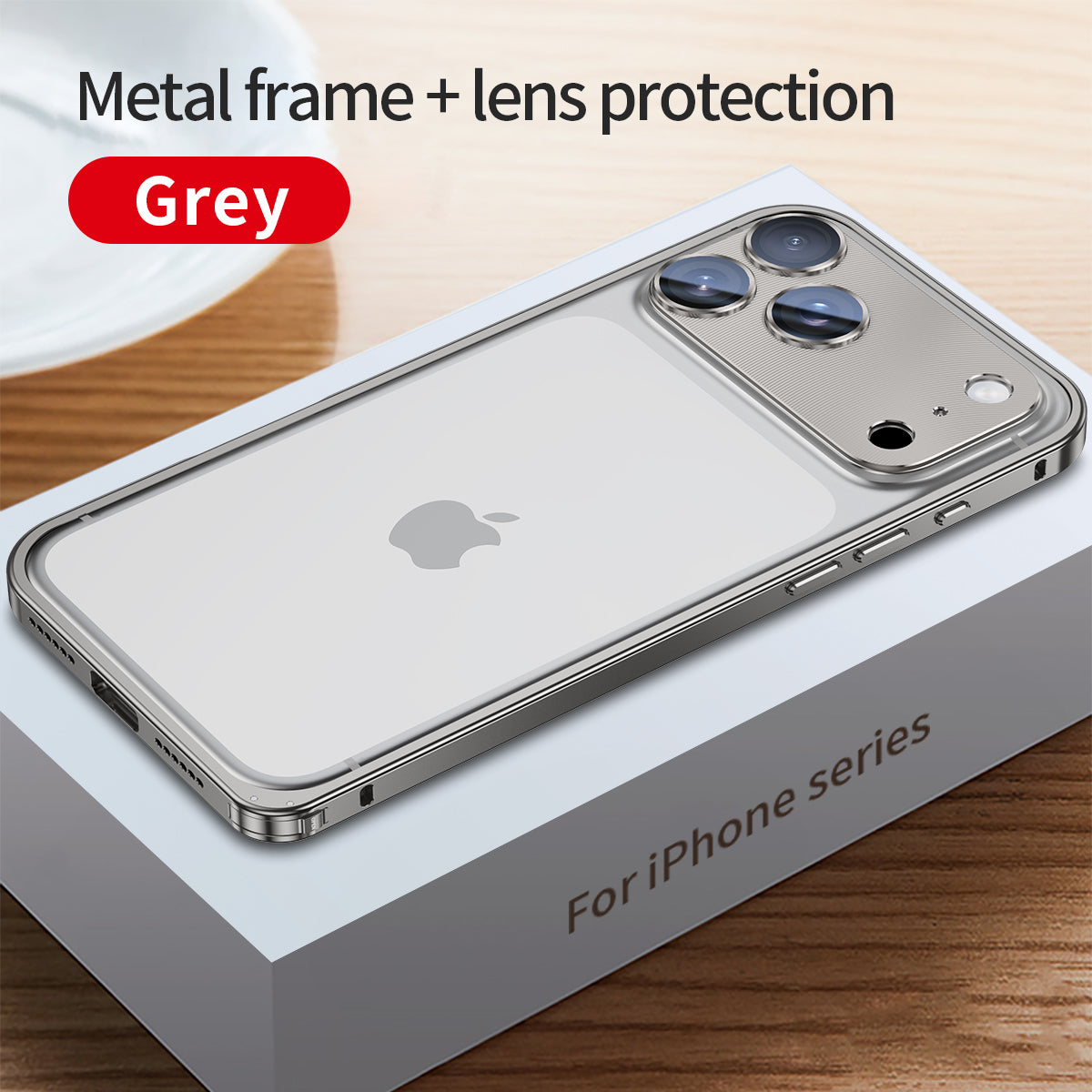 Armor King Lobster Clasp Metal Bumper Case Cover with Lens Protector