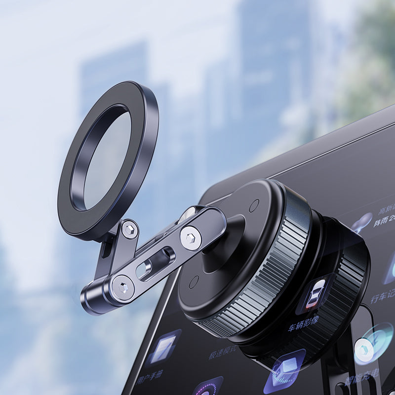 Armor King Vacuum Suction Magnetic Phone Mount 3-Axis Foldable Car Navigation Bracket