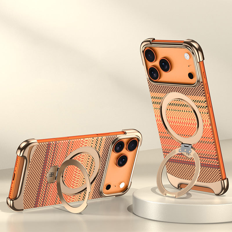 Armor King Artistic MagSafe Borderless Pivot Ring Stand Case Cover
