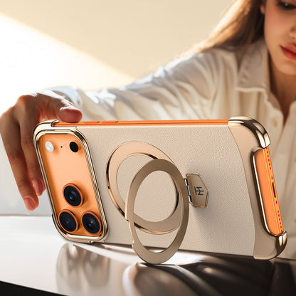 Armor King Artistic MagSafe Borderless Pivot Ring Stand Case Cover