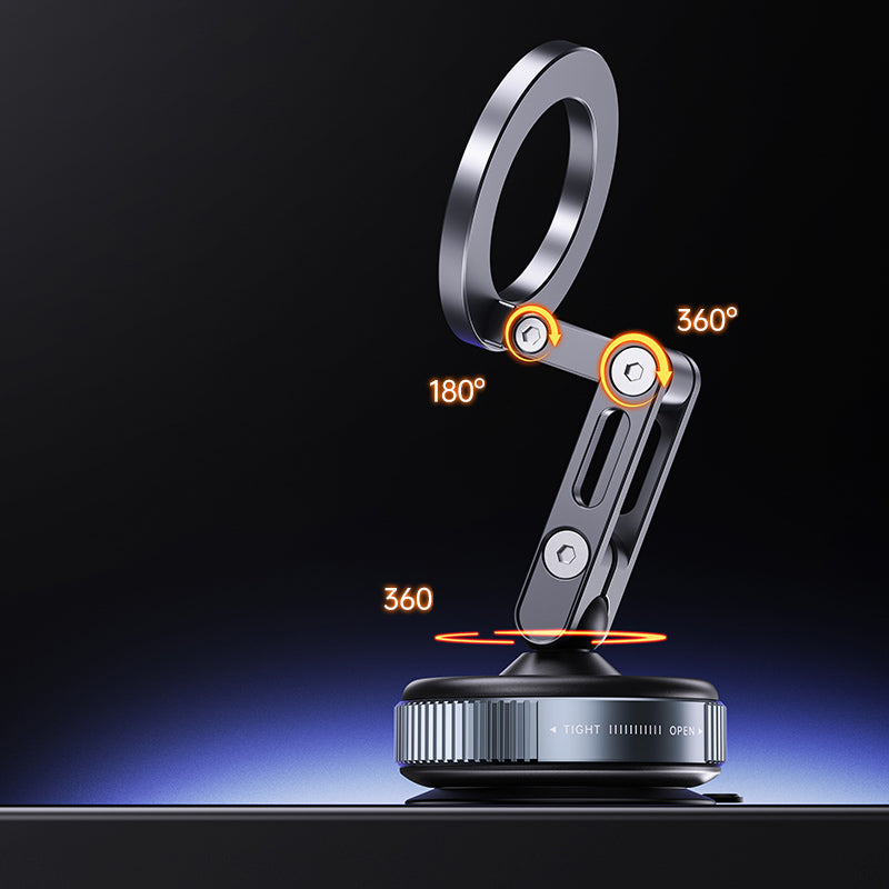 Armor King Vacuum Suction Magnetic Phone Mount 3-Axis Foldable Car Navigation Bracket