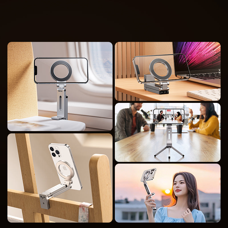Armor King MagSafe Foldable Phone Stand Magnetic Pocket Tripod Portable Handheld