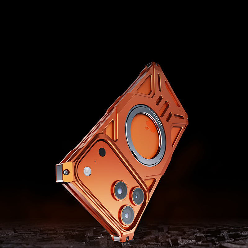 Armor King Hegemony MagSafe Pivot Ring Stand Aluminum Alloy Metal Case Cover