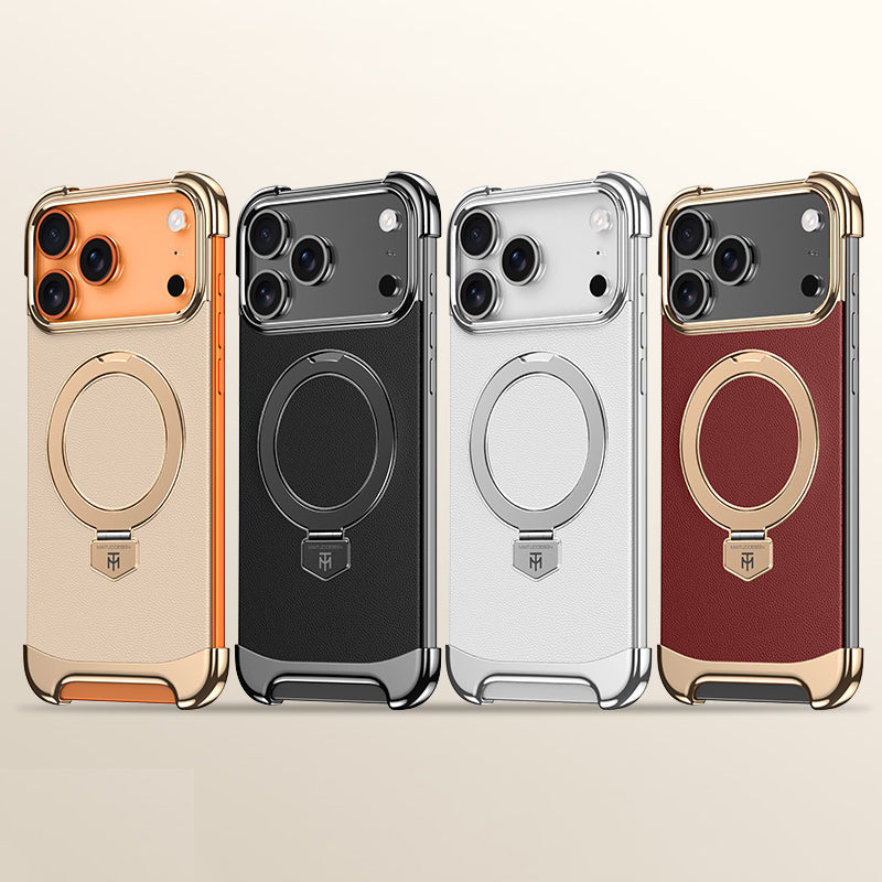 Armor King Artistic MagSafe Borderless Pivot Ring Stand Case Cover