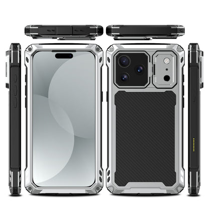 Armor King Silver Shield MagSafe Lens Protector Kickstand Military Heavy Duty Metal Case