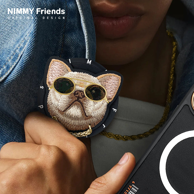 Nimmy Cool Glasses MagSafe Case Cover with Embroidery Magnetic Bracket