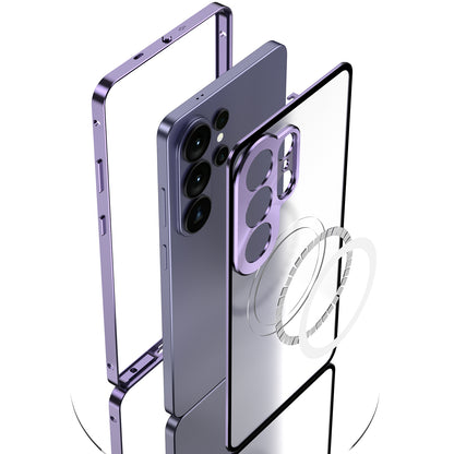 Kylin Armor Elastic Buckle MagSafe Aluminum Metal Bumper Acrylic Back Case Cover