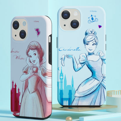 Disney Princess Watercolour Dual Layer TPU+PC Shockproof Guard Up Combo Case Cover