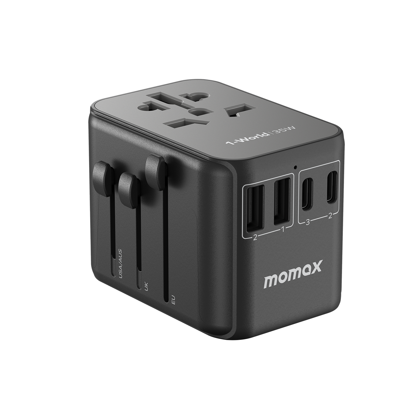 MOMAX 1-World PD 35W 5-Port + AC Charger Universal Travel Adapter