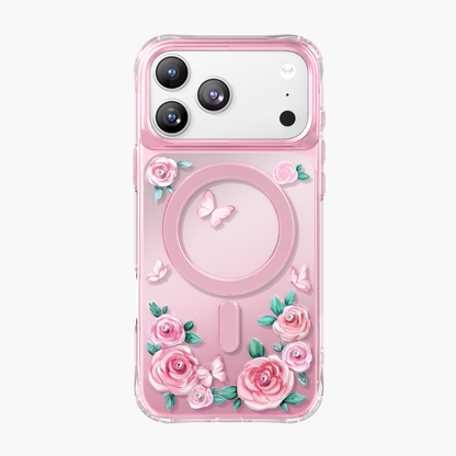 Keephone RoseLand MagSafe Military-grade shockproof Crystals 3D Case Cover