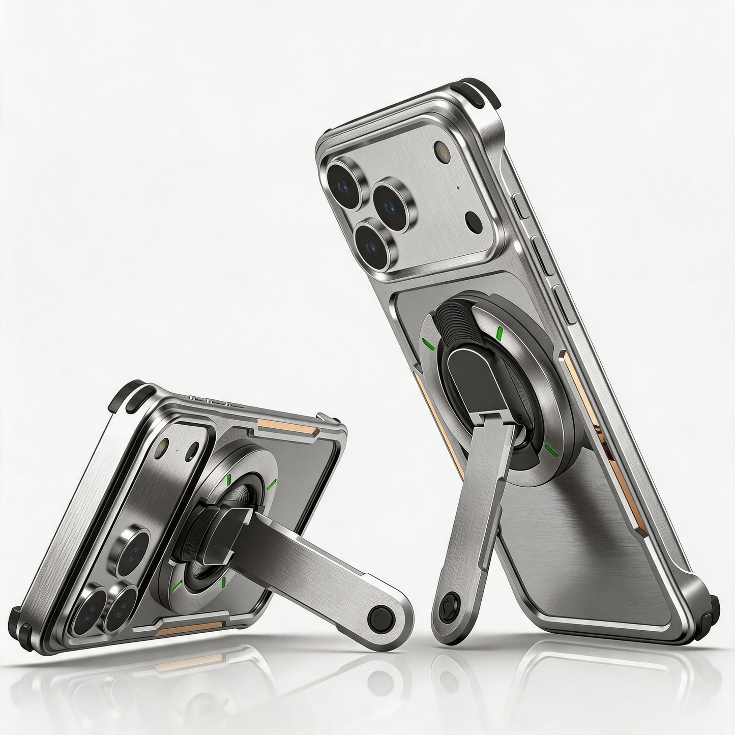 Luphie Mecha Armor Metal Case Cover with Magnetic Ring Holder MagSafe Bracket