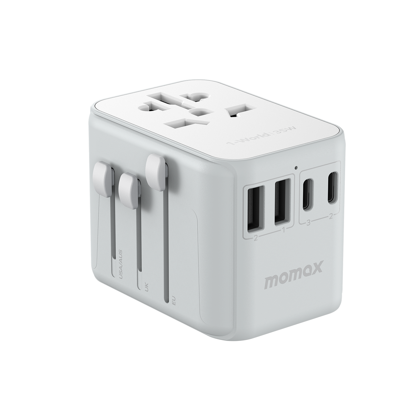 MOMAX 1-World PD 35W 5-Port + AC Charger Universal Travel Adapter