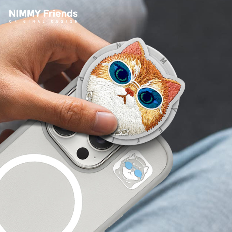 Nimmy Cool Glasses MagSafe Case Cover with Embroidery Magnetic Bracket