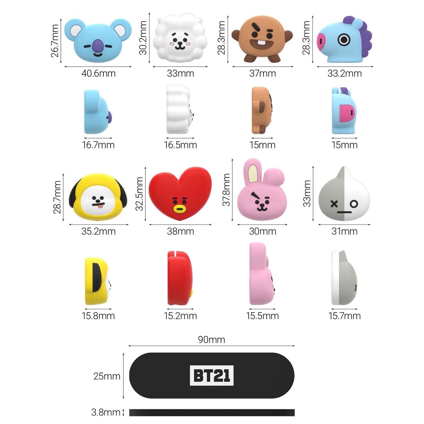 BT21 Face Magnetic Cable Holder