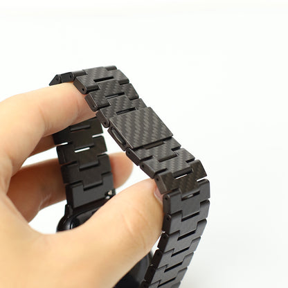 Oatsbasf Luxury Pure Carbon Fiber Adjustable Apple Watch Band Replacement Strap