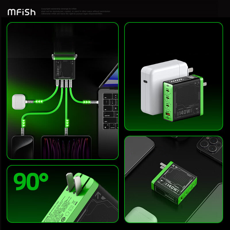 Mfish Electronic Rhino Power Port GaN 140W PD Fast Charger