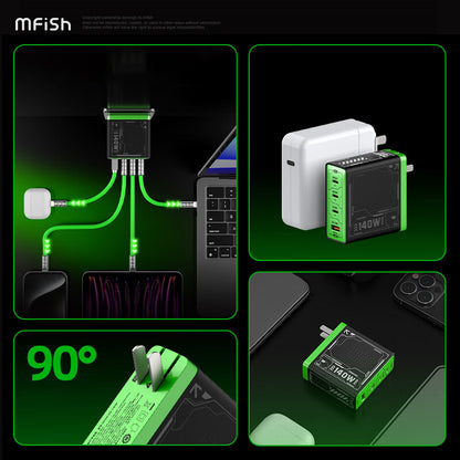 Mfish Electronic Rhino Power Port GaN 140W PD Fast Charger