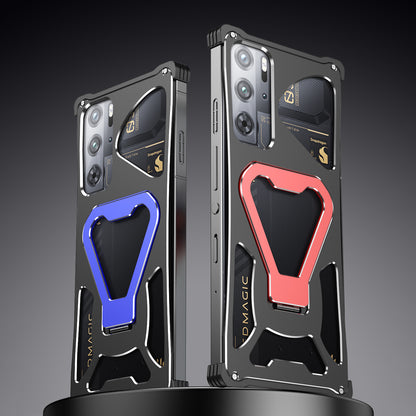 iy Bicolor Transformers Shockproof Aluminum Alloy Kickstand Metal Case Cover