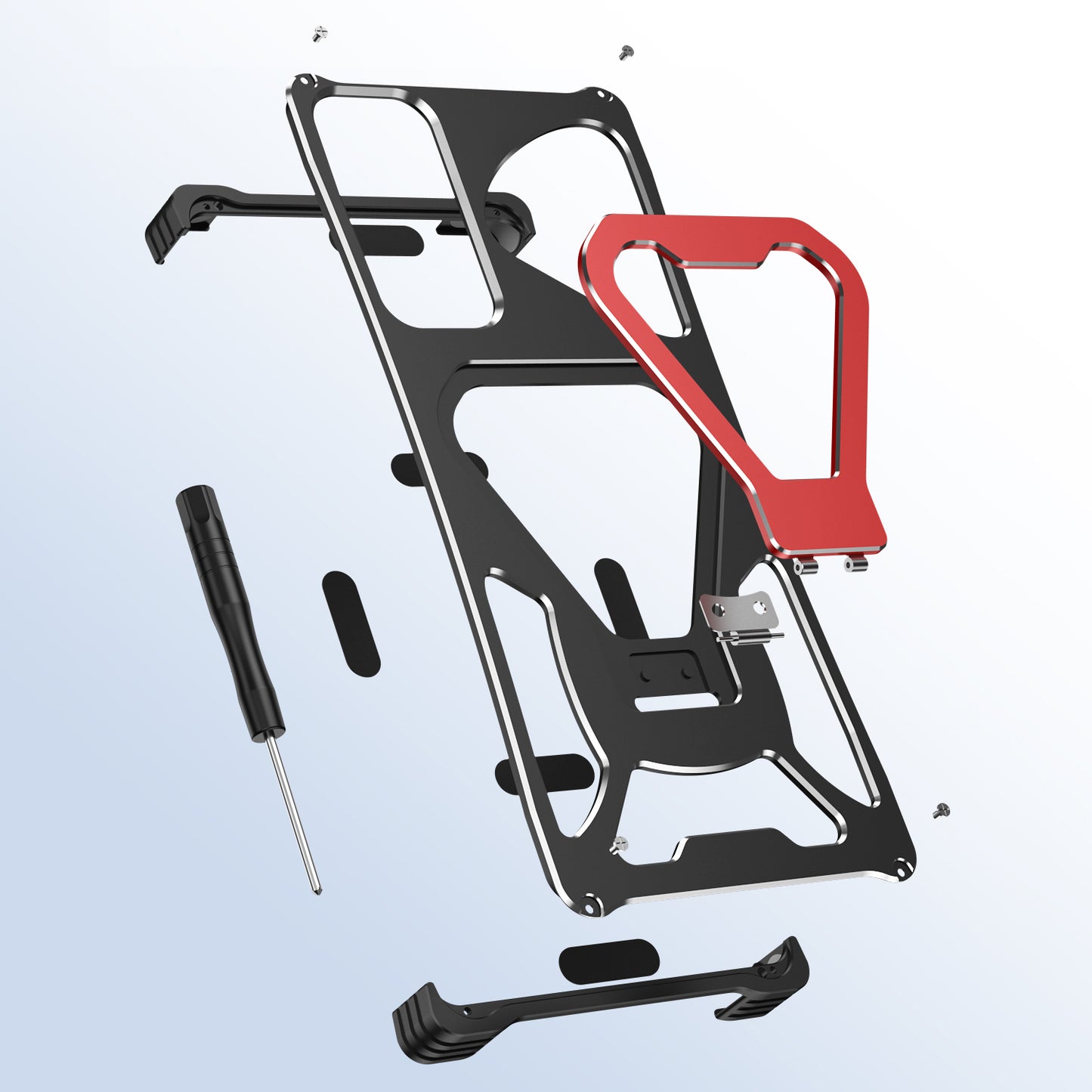 iy Bicolor Transformers Shockproof Aluminum Alloy Kickstand Metal Case Cover