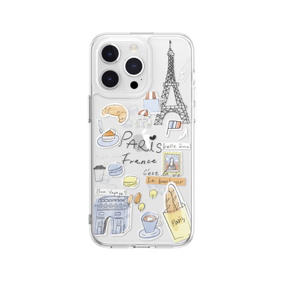 SwitchEasy City Hand-drawn Print AirBarrier Shockproof Clear Case Cover