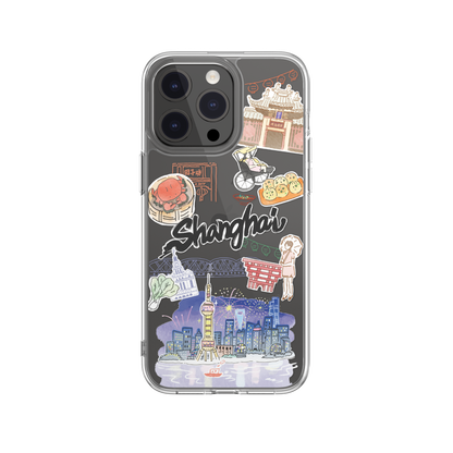 SwitchEasy City Hand-drawn Print AirBarrier Shockproof Clear Case Cover