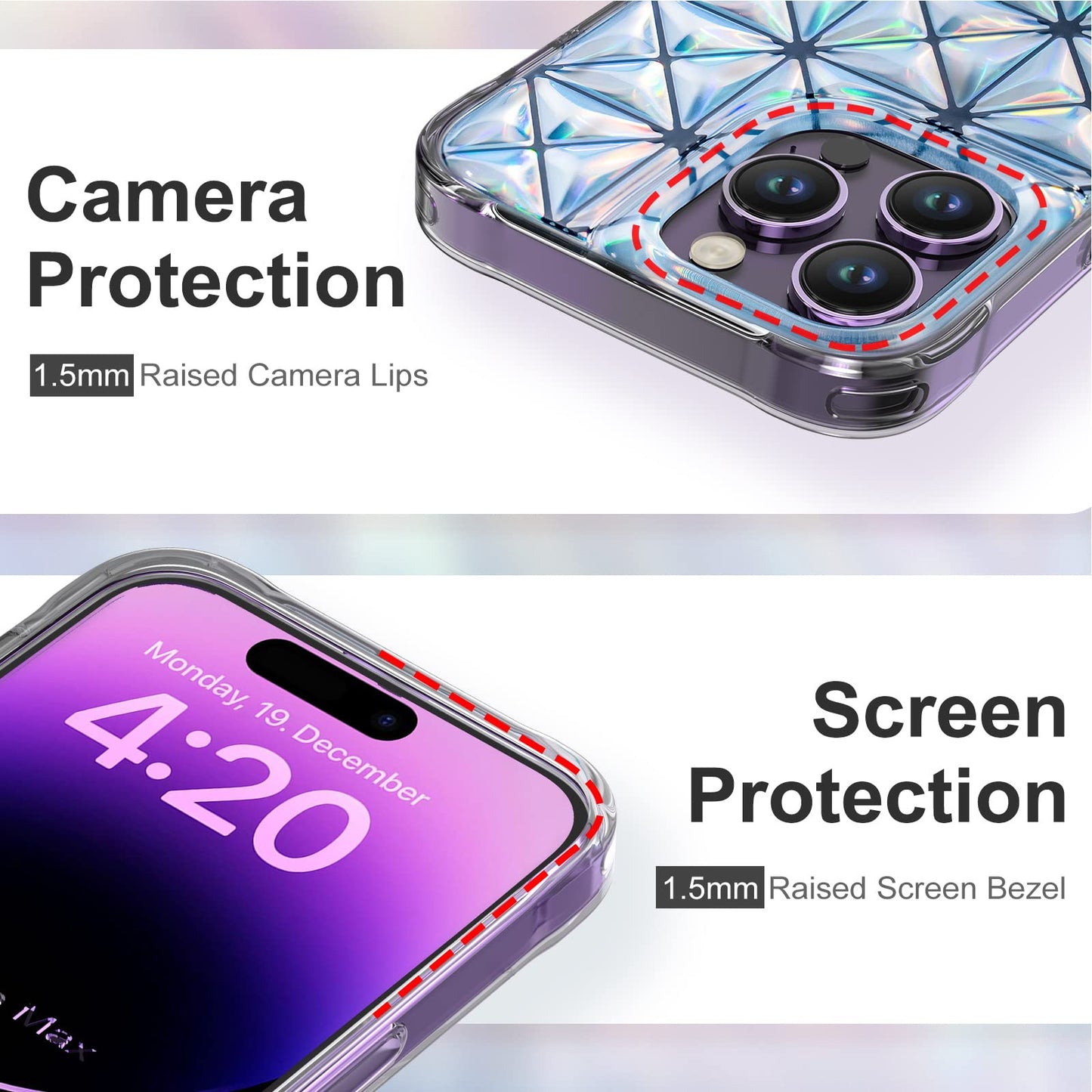 KINGXBAR Lattice 3D Shockproof Back Cover Case