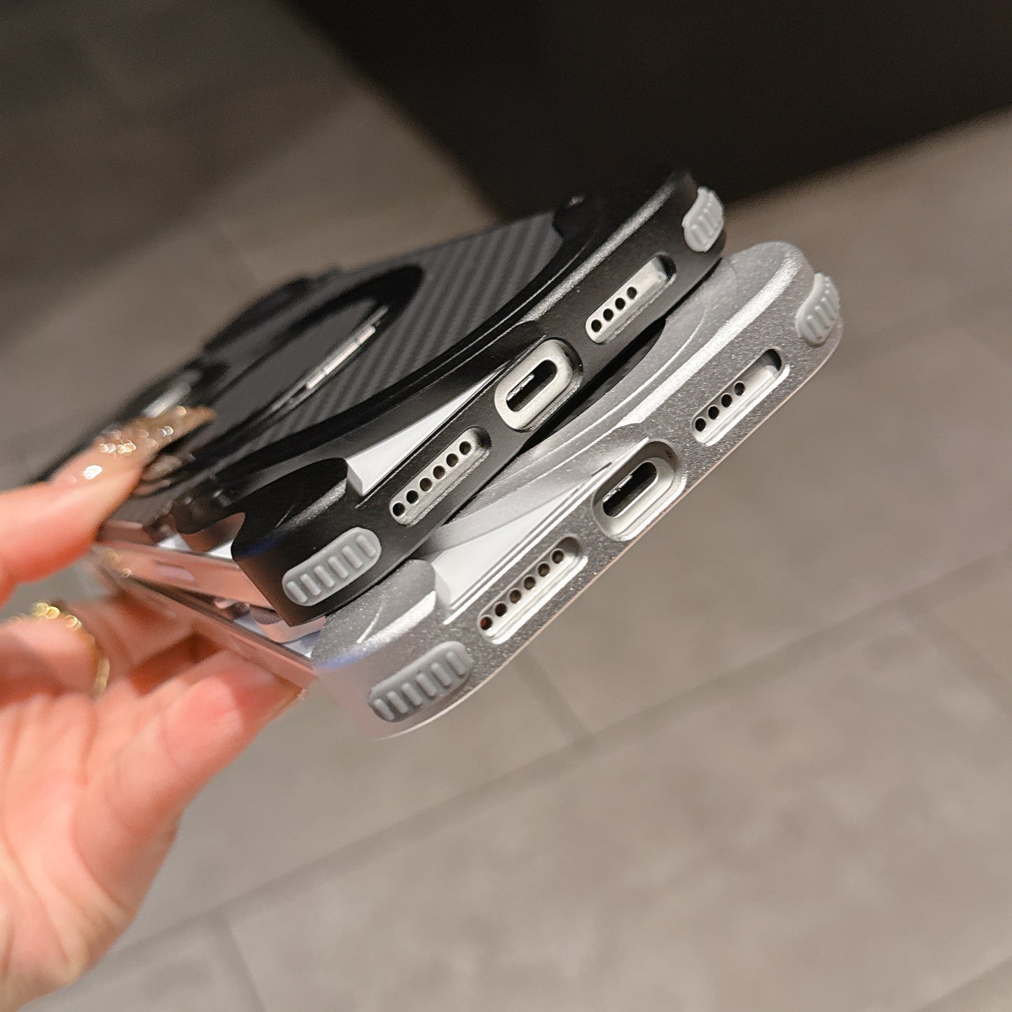 Armor King Dolphin Bezel-less MagSafe Pivot Ring Stand Aramid Fiber Metal Case Cover