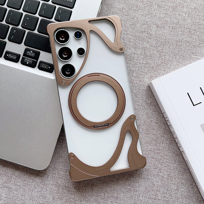 Armor King Dolphin Bezel-less MagSafe Transparent PC Back Shockproof Metal Case Cover