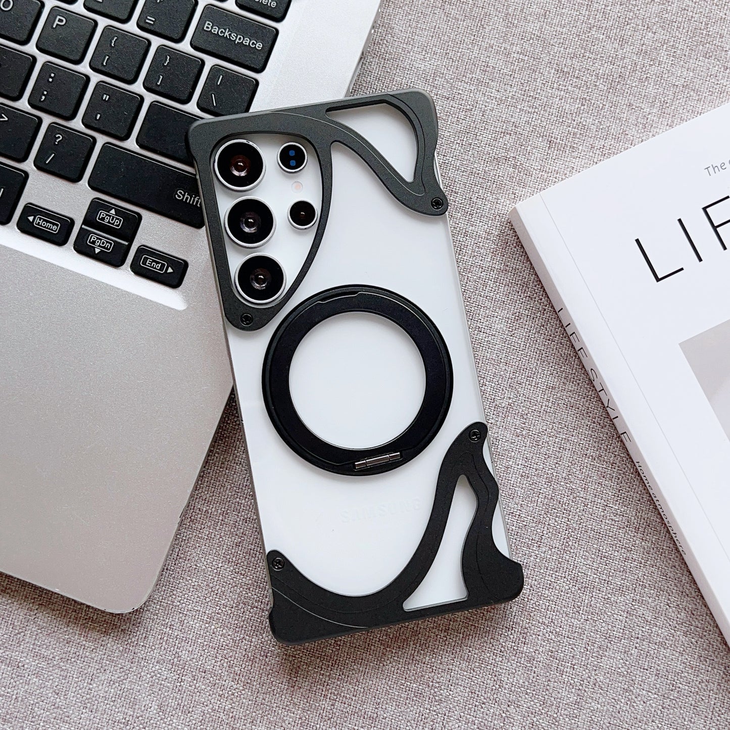 Armor King Dolphin Bezel-less MagSafe Transparent PC Back Shockproof Metal Case Cover