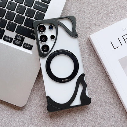 Armor King Dolphin Bezel-less MagSafe Transparent PC Back Shockproof Metal Case Cover