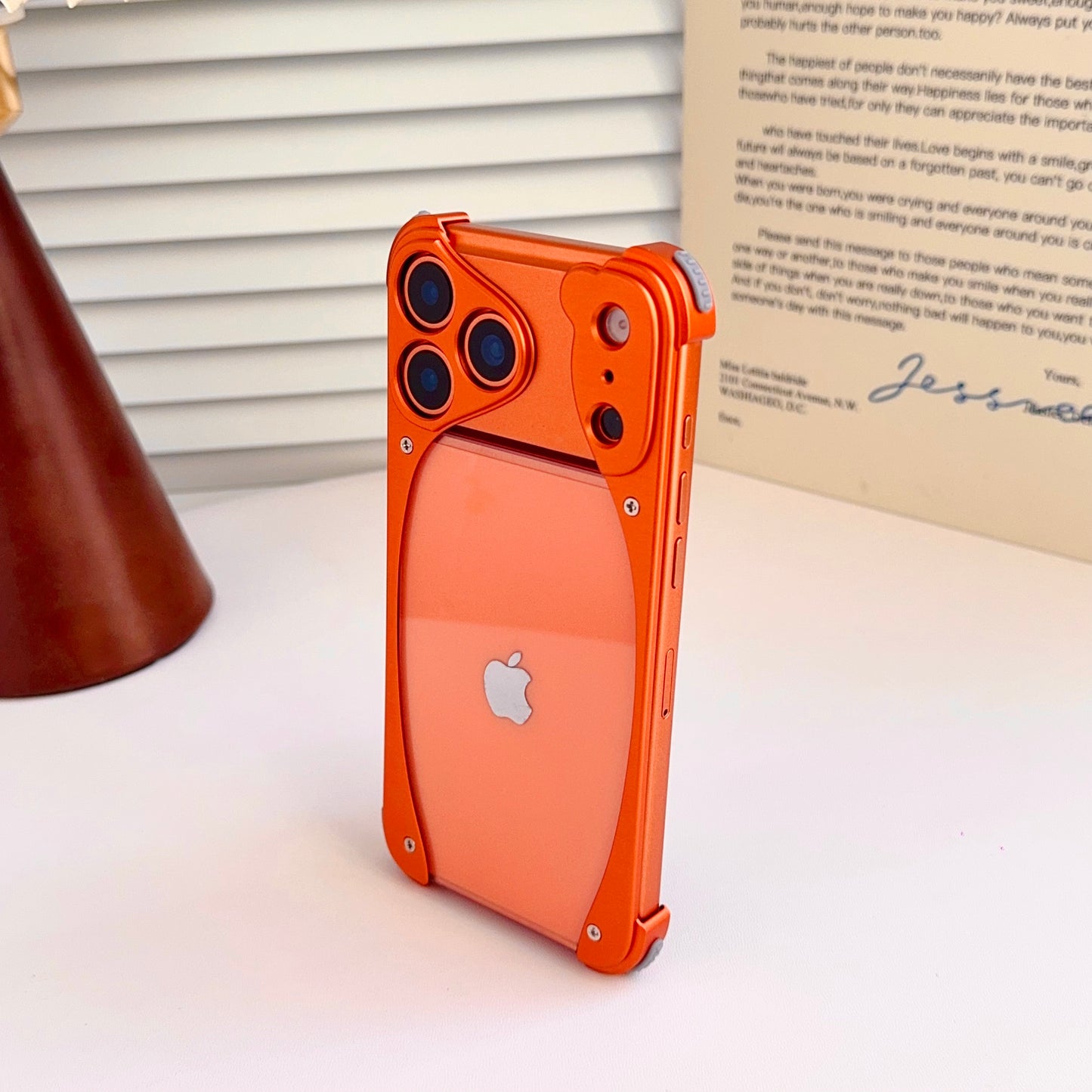 Armor King Stoat Bezel-less MagSafe Transparent PC Back Shockproof Metal Case Cover