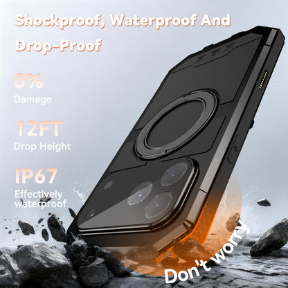Armor King Warrior MagSafe Kickstand Waterproof Aluminum Metal Outdoor Military Heavy Duty Case Cover