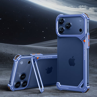 Oatsbasf 9 Shell Invisible Kickstand Air Cushion Shockproof Aluminum Metal Bumper Case Cover