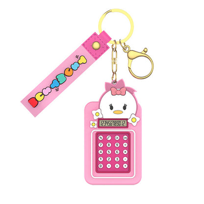 Disney Tsum Tsum Calculator Key Ring Doll Pendant Keychain Anti-lost Lanyard