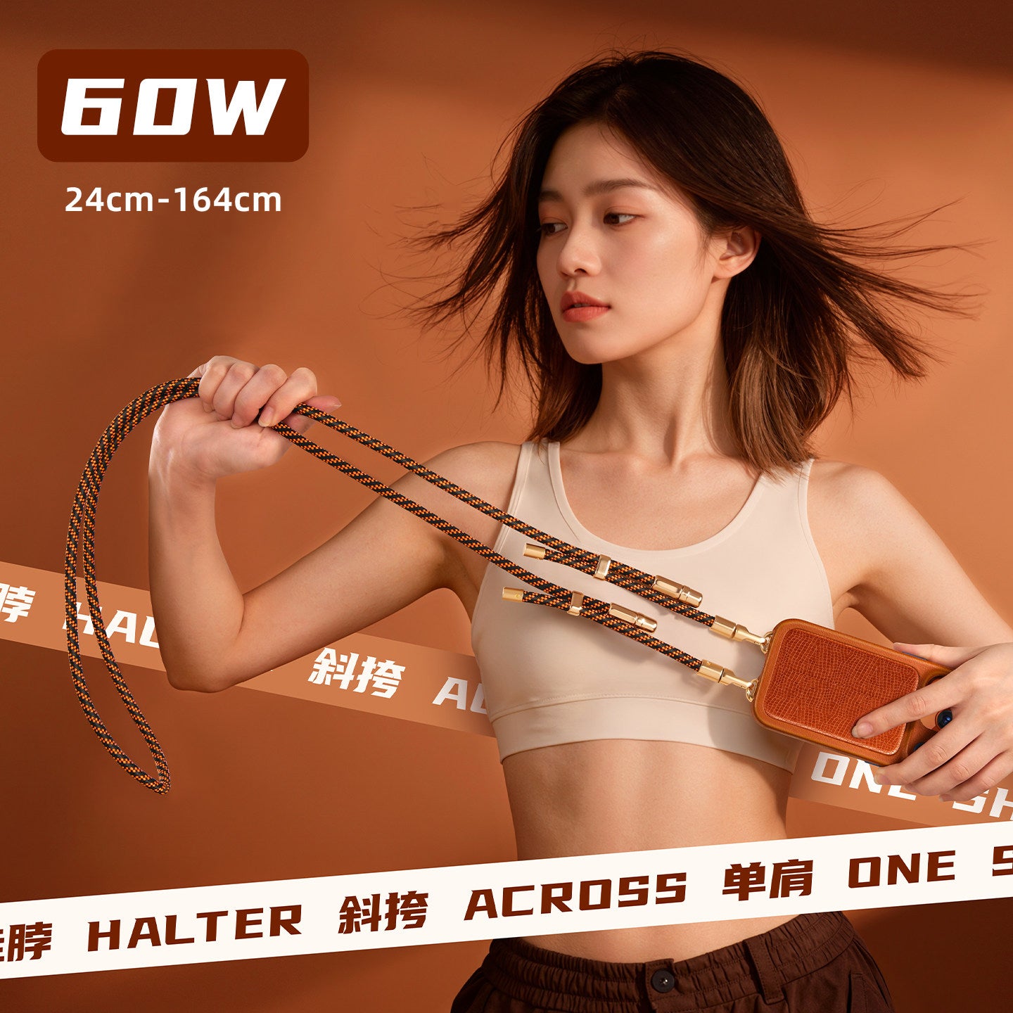 Oatsbasf 60W Type-C to Type-C Data Cable Retractable Phone Lanyard