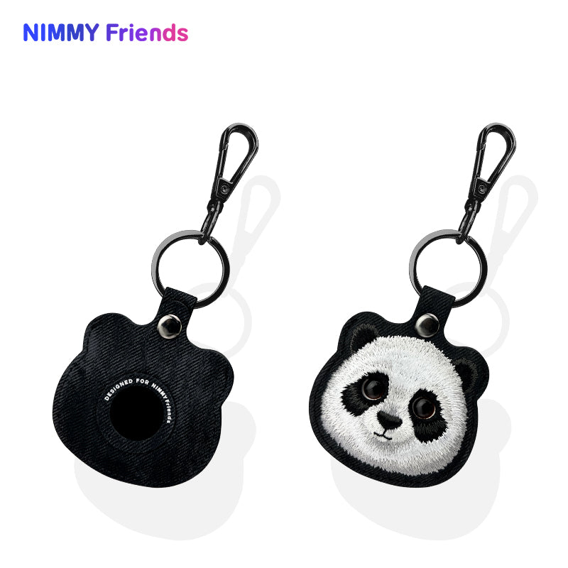 Nimmy Friends Big Eyes Cute Pets Embroidery Apple AirTag Case Holder Keychain Locator