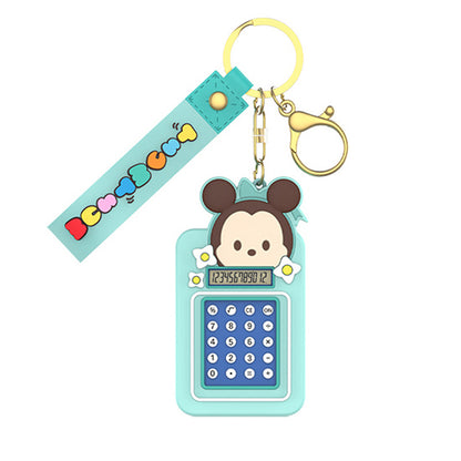 Disney Tsum Tsum Calculator Key Ring Doll Pendant Keychain Anti-lost Lanyard