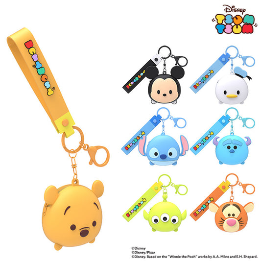 Disney Tsum Tsum Soft Pouch Key Ring Doll Pendant Keychain Anti-lost Lanyard