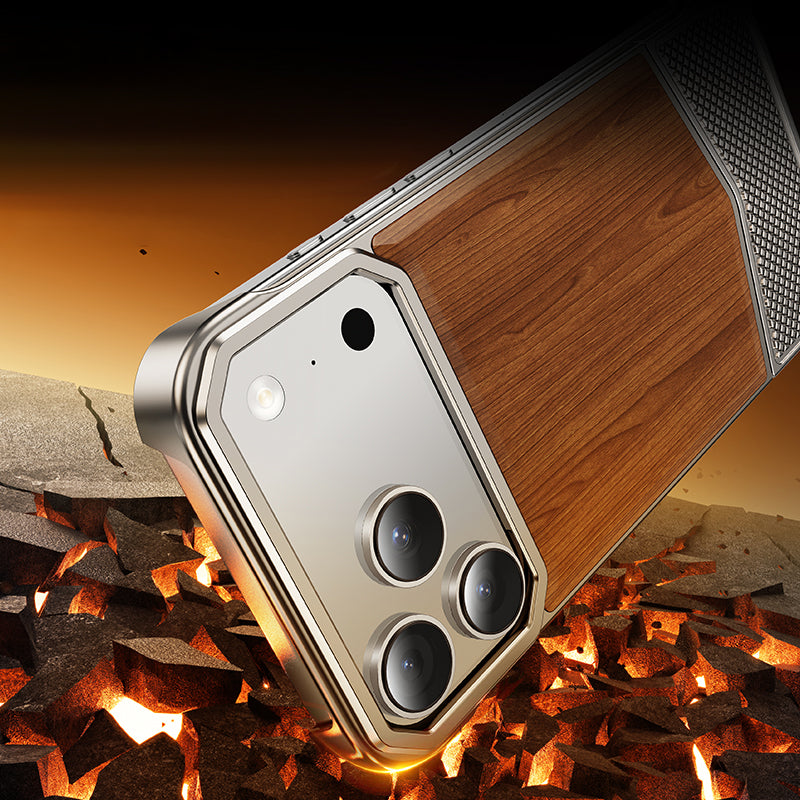 Oatsbasf MagSafe Metal+Wood Extraordinary Sliding Case Cover