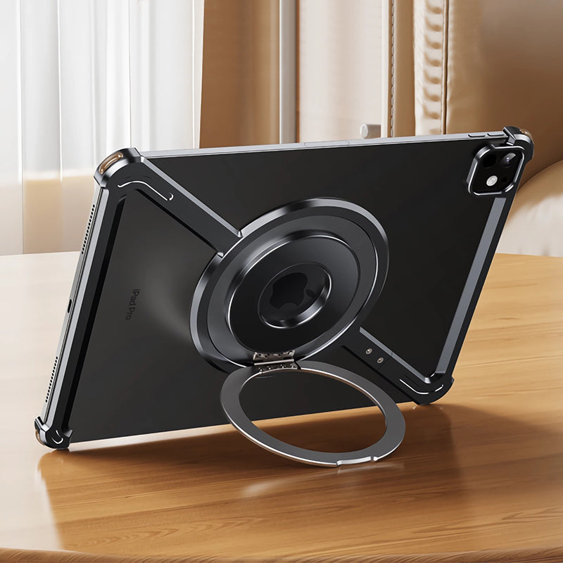 Oatsbasf Z MagSafe Pivot Ring Stand Air Cushion Metal Case Cover for iPad