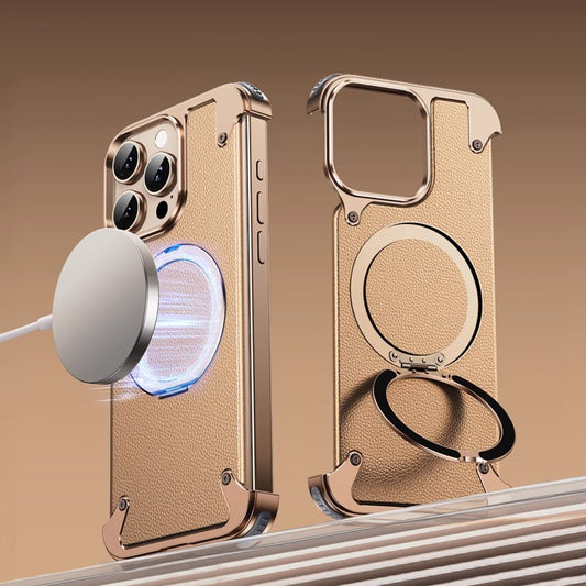 Oatsbasf MagSafe 360° Rotatable Magnetic Ring Stand Air Cushion Metal Case Cover
