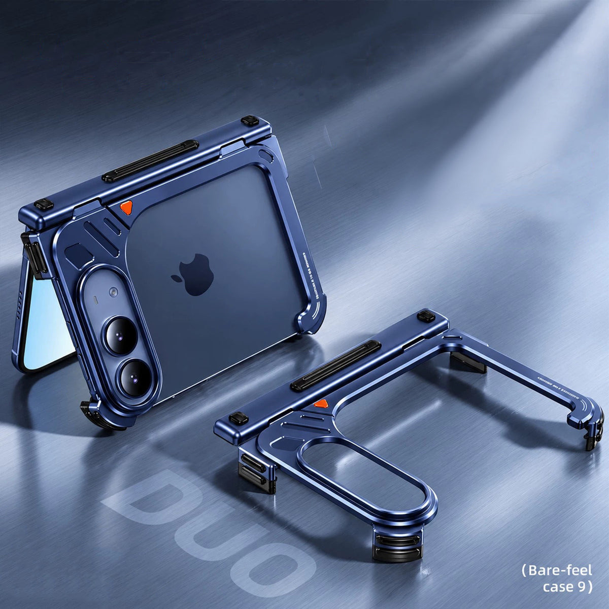 Oatsbasf 9 Shell Invisible Kickstand Air Cushion Shockproof Aluminum Metal Bumper Case Cover