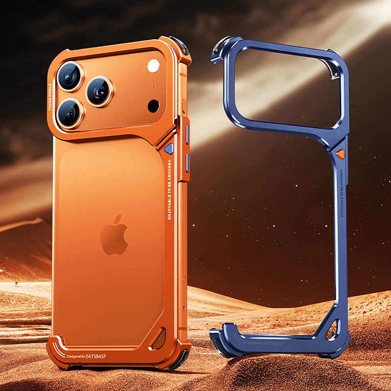 Oatsbasf 9 Shell Invisible Kickstand Air Cushion Shockproof Aluminum Metal Bumper Case Cover