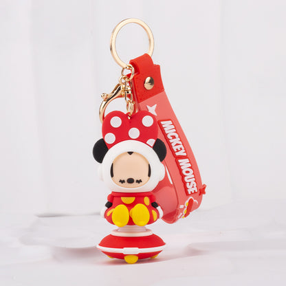 Disney Spaceship Key Ring Doll Pendant Keychain Anti-lost Lanyard