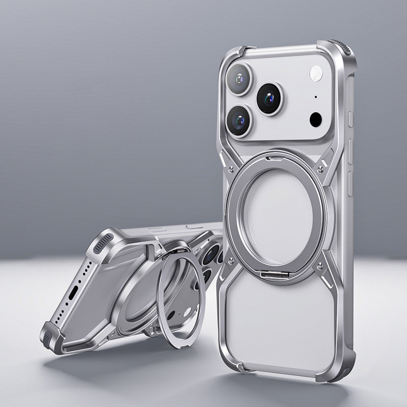 Armor King Alien X Frame MagSafe Pivot Ring Stand Air Cushion Metal Case Cover