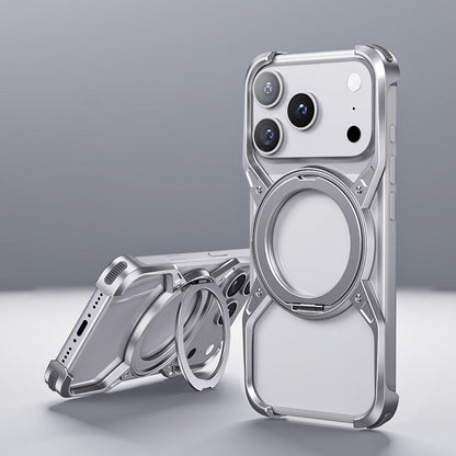 Armor King Alien X Frame MagSafe Pivot Ring Stand Air Cushion Metal Case Cover