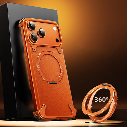 Oatsbasf MagSafe 360° Rotatable Magnetic Ring Stand Air Cushion Metal Case Cover