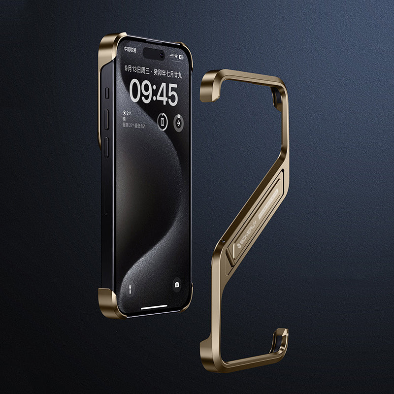 Armor King Geometric Fulcrum Kickstand Frameless Metal Case Cover