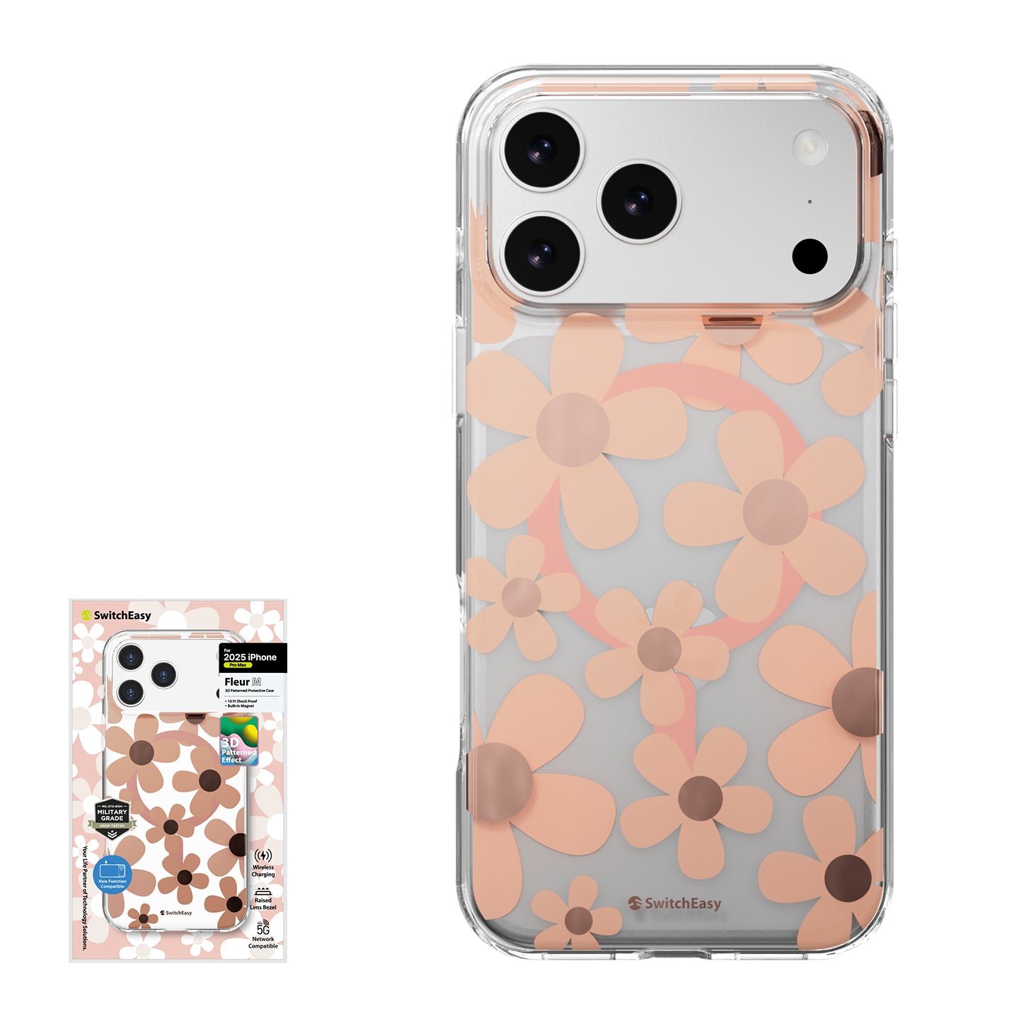 SwitchEasy Fleur M MagSafe 3D Patterned Shockproof Double In-Mold Case Cover